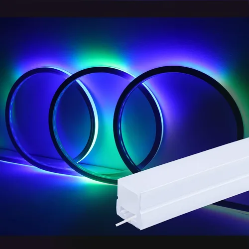 Vista 10 de Muzata Difusor LED de silicona sin manchas de 16.5 pies/16.4 ft con canal LED blanco flexible con brida empotrada tubo flexible