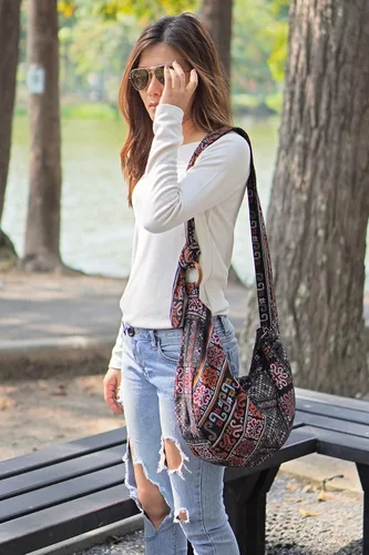 Vista 4 de Your Cozy Bolso cruzado para mujer, bolso hippie, bolso hobo para mujer, bolso bandolera hippie, bolso hippie