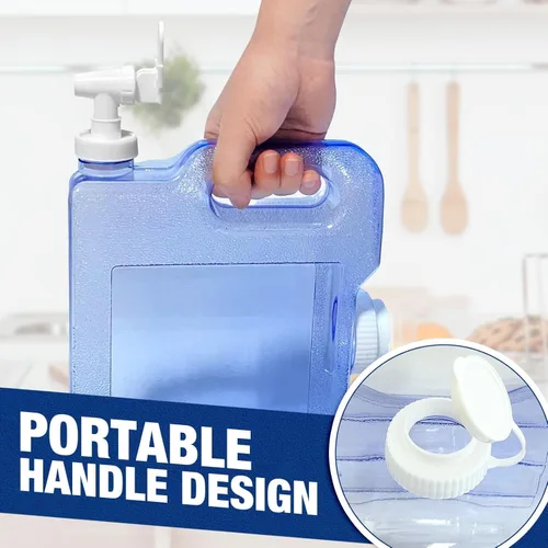 Vista 4 de Botella dispensadora de agua para nevera con espita a prueba de fugas y mango práctico, dispensador de bebidas de plástico reutilizable, jarra