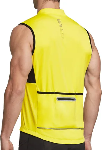 Vista 2 de BALEAF Camiseta de ciclismo sin mangas para hombre, camiseta de ciclismo de carretera, camisetas sin mangas, bolsillos con cremallera completa, SPF