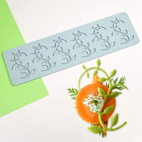 Vista 6 de TUKE Tuile Molds - Molde de silicona con hojas curvadas de silicona para dulces, tapete de encaje para decoración de tartas, azúcar, manualidades