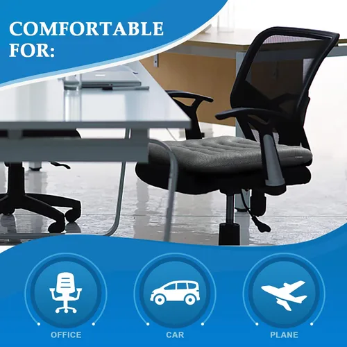 Vista 6 de SINOSSO Cojín para Silla de Oficina con Excelente Efecto de Soporte 1 Paquete, Cojín de Asiento de Escritorio/Computadora de Malla de Aire de Lujo