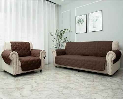 Vista 3 de CHHKON Funda de sofá 100% impermeable, antideslizante, acolchada, protector de muebles, para niños, mascotas, para sofá de cuero