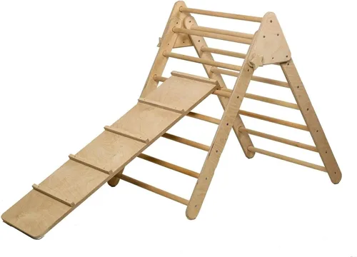 Vista 11 de Montessori Triángulo de escalada Marco de escalada interior de madera para niños y niños pequeños Estructura de escalada Montessori Triángulo