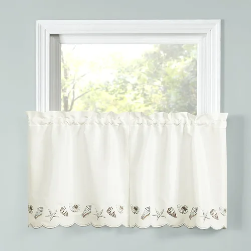 Vista 5 de RENAISSANCE HOME FASHION Seashells bordadas, 58 x 12 pulgadas Cenefa, natural
