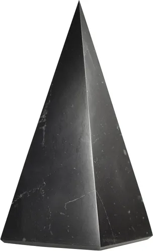 Vista 16 de Shungite World Auténtica pirámide de shungita alta pulida de 1.18 pulgadas / 1.18 pulgadas, cristal curativo natural de chakras, pirámide negra