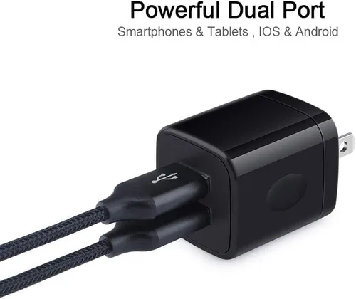 Vista 2 de Cargador de pared USB, adaptador de cargador de 2.1 A con cable de carga rápida de 6 pies para Motorola Moto Razr 2024, Moto G 5G 2024/Edge 2024