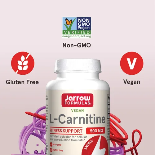 Vista 5 de Jarrow Formulas L-Carnitina 500 mg - Cofactor importante para la producción de energía (ATP) a partir de grasas - L-carnitina como tartrato