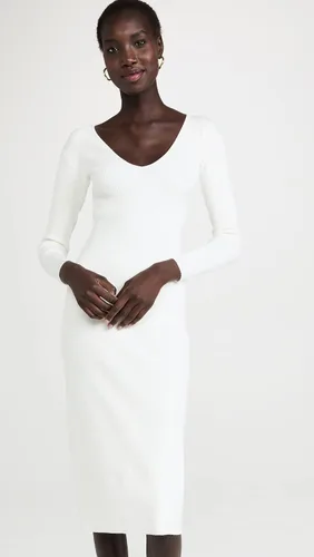 Vista 5 de Vince Vestido acanalado con cuello en V para mujer