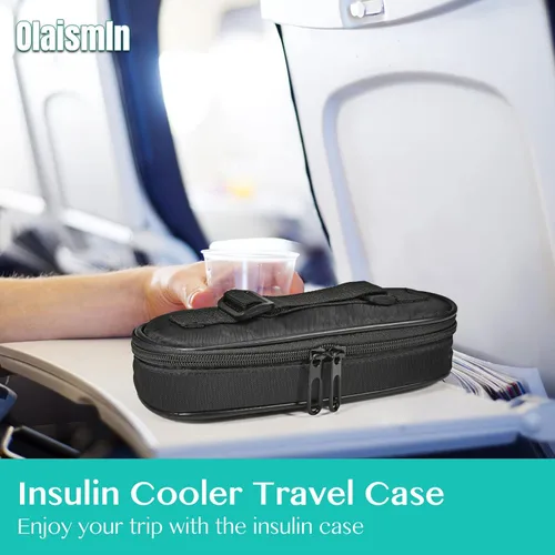 Vista 7 de Olaismln Estuche de viaje enfriador de insulina, bolsa de viaje para diabéticos para bolígrafos de insulina, pequeña funda de transporte