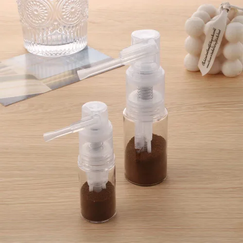 Vista 3 de Botella de polvo vacía portátil para cosméticos de viaje, pulverizador de fibra para el cabello recargable, botella de peluquería, caja de crema