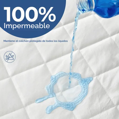 Vista 3 de EXRUBY Protector de colchón impermeable tamaño individual – Almohadilla acolchada de diamante de 3.53 oz/m² – Funda ajustable de bolsillo profundo