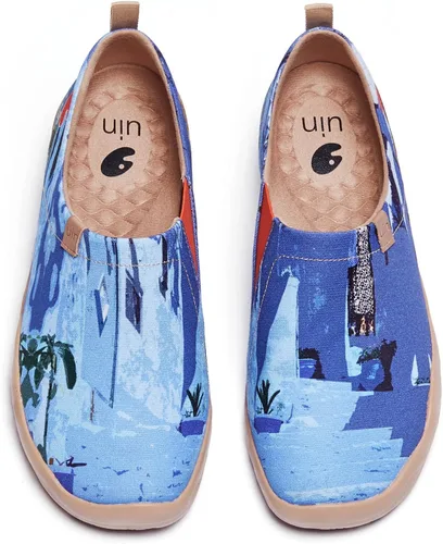 Vista 61 de UIN Zapatos de viaje para caminar para hombre, sin cordones, de lona, informales, ligeros, cómodos y modernos, diseño de perritos felices Ahhhhh