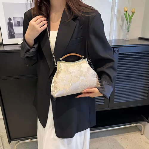 Vista 6 de Bolsos de mano florales para mujer, monederos de noche de flores de diseñador y embragues para formalbodanoviainvitadafiestabaile de graduación