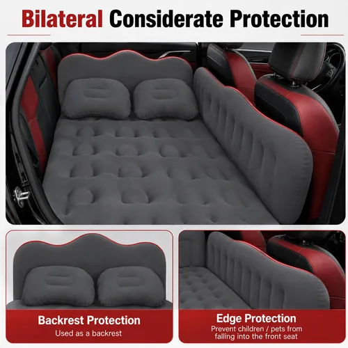 Vista 4 de Colchón de aire de coche para asiento trasero de camioneta SUV Gris
