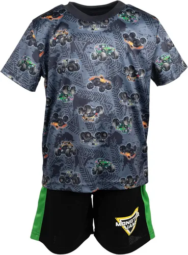 Vista 7 de Monster Jam Conjunto de 3 piezas para camiones camiseta sin mangas y pantalones cortos de malla