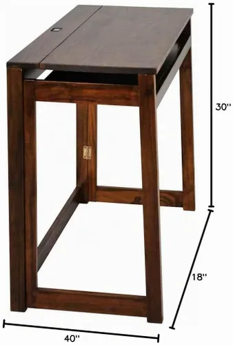 Vista 11 de Casual Home Escritorio plegable con puertos extraíbles y USB Café cálido