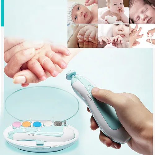 Vista 5 de Lima de uñas para bebé, producto eléctrico seguro, cortaúñas para recién nacido