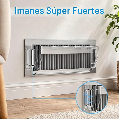 Vista 4 de Paquete de 2 deflectores de ventilación ajustables, deflector transparente de 9 a 15 pulgadas para registros de techo, piso, pared lateral (2)