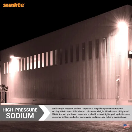 Vista 4 de Sunlite 03600-SU LU35/MED - Bombilla de sodio de alta presión, 35 vatios, ED17/MED, base media (E26), código ANSI S76, 2250 lúmenes, 16000 horas