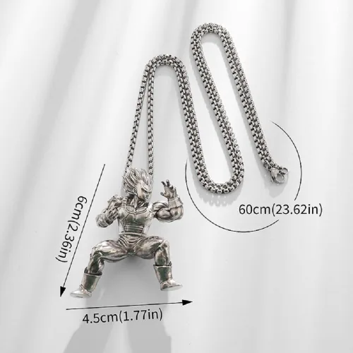 Vista 7 de Personalidad punk luchando pelo amarillo músculo anime personaje colgante collar para hombre motorista joyería, Zinc, No es una piedra preciosa