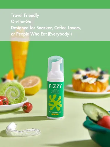 Vista 7 de Limpiador de espuma 3 en 1, retenedor, alineador y dentadura postiza, pepino de menta Mouthwash & foam toothpaste. Alcohol-free, SLS-free