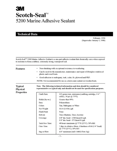 Vista 4 de Adhesivo sellador 3M Marine 5200, Blanco, 1