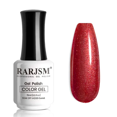 Vista 11 de RARJSM Esmalte de uñas en gel color albaricoque, dorado con brillantina, neutro, transparente, color nude, esmalte de gel para remojar para remojar