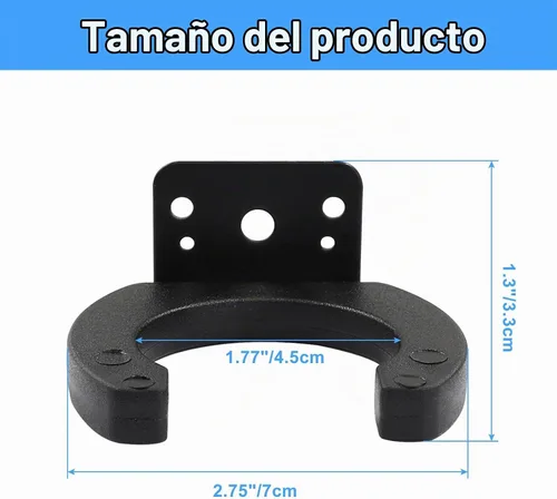 Vista 2 de Waziaqoc 2 soportes de micrófono para soporte de micrófono, clip de micrófono negro, soporte de micrófono montado en la pared para uso en el hogar