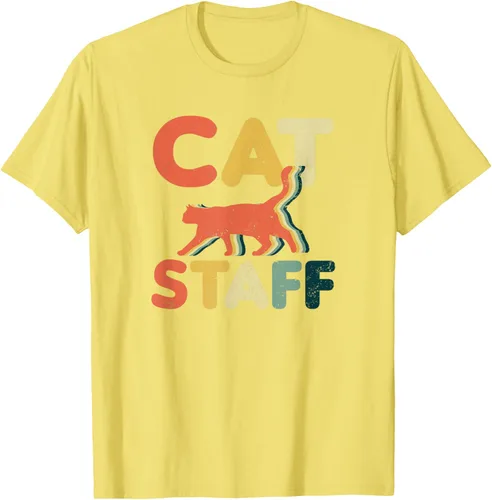 Vista 29 de Cat Servant Design Vintage Retro Staff Gift T-Shirt for Men Women