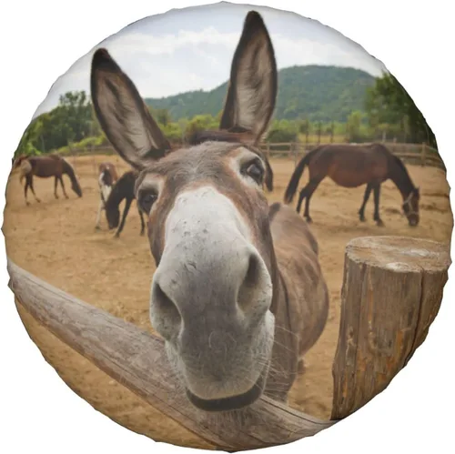 Vista 7 de Funny Donkey - Funda protectora de rueda de repuesto resistente a la intemperie, universal, a prueba de polvo, para remolque, RV, SUV, camión