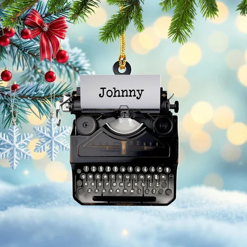 Vista 3 de Adorno de máquina de escribir personalizado, adorno de máquina de escribir antiguo, máquinas de escribir manuales, decoración de máquina de escribir