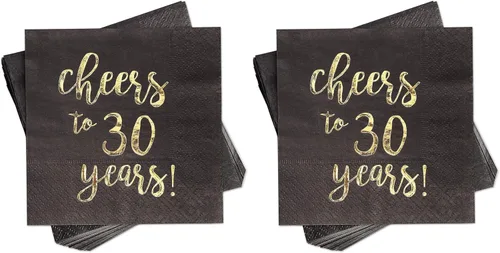 Vista 11 de BLUE PANDA Servilletas de cóctel con texto en inglés «Cheers to 60 Years» – Servilletas de fiesta de 60 cumpleaños – Decoración de 60 aniversario