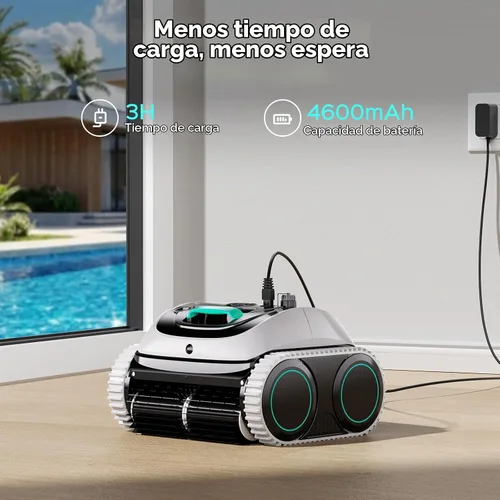 Vista 7 de WYBOT C1 - Robot aspirador inalámbrico para piscinas enterradas, gris con blanco