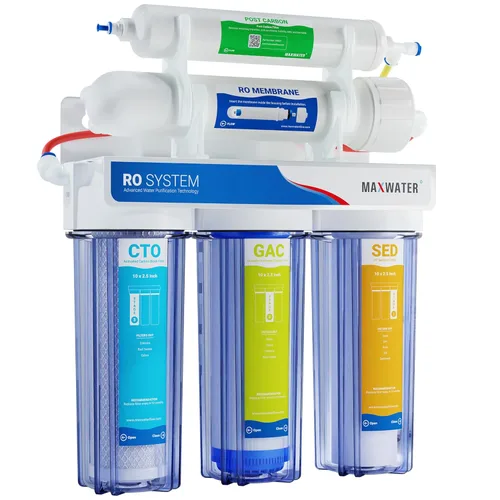 Vista 8 de Max Water 5 etapas 50 GPD (Galones Por Día) Sistema estándar de filtración de agua RO (Ósmosis Inversa) - Instalación bajo el fregadero/montaje