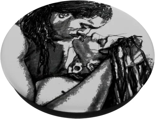 Vista 2 de Amor negro Pareja Pasión africana Diversión Rey Reina rastas PopSockets intercambiables PopGrip