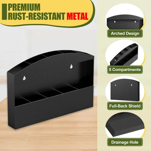 Vista 5 de MyLifeUNIT Soporte para popote para puerta de gabinete, dispensador de paja de metal, organizador de pared con cinta adhesiva de doble cara