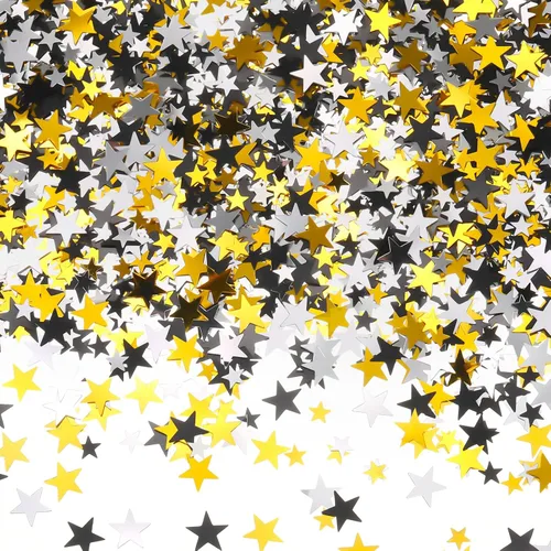 Vista 14 de Hestyia Confeti de Estrella de 60 g con Purpurina, Confeti de Mesa de Papel Metálico para Navidad, Fiesta, Boda, Festival