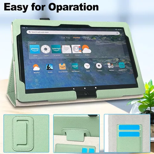Vista 7 de DMLuna Case for All-New Amazon Fire HD 10 & 10 Plus Tablet (13th / 11th Generation, 2023/2021 Release) 10.1", Slim Cover with Folding Stand, Auto