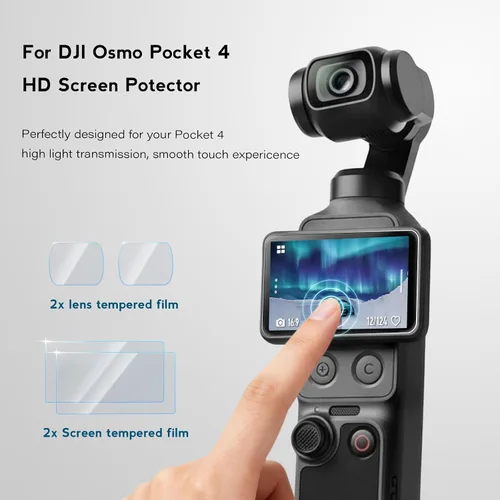 Vista 4 de Funda protectora para cámara DJI Osmo Pocket 3/Xtra Muse, funda de silicona suave con 2 protectores de pantalla y lente, accesorios de cuerpo