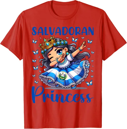 Vista 43 de Camiseta de princesa salvadoreña dabbing para niñas y niños