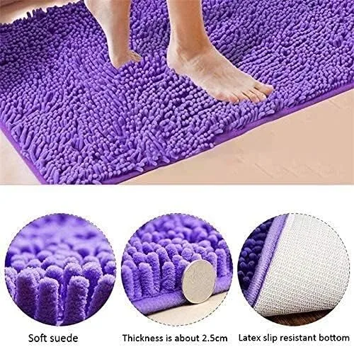 Vista 3 de JYDQM Tapete de baño grueso con memoria para inodoro, bañera, sala de estar, puerta, baño, absorbente, tapete antideslizante para el suelo del pie