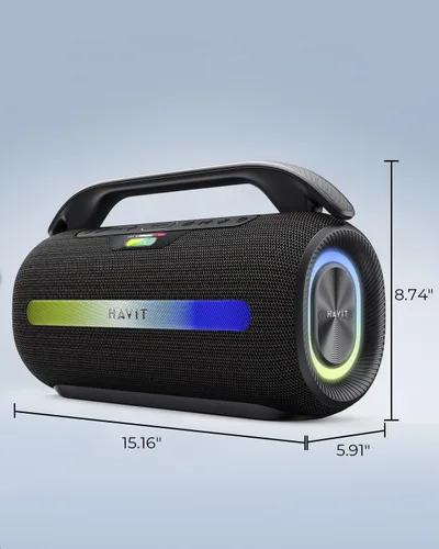 Vista 9 de havit - Altavoz Bluetooth para exteriores, 120 W máximo, altavoces fuertes