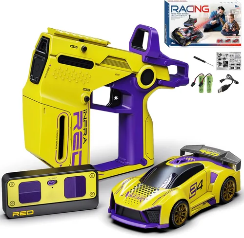 Vista 10 de Coche de deriva RC 3 en 1: juego de batalla para 2 jugadores deportivos/carreras con pistola infrarroja, efectos de disparo y giro, tiempo de juego