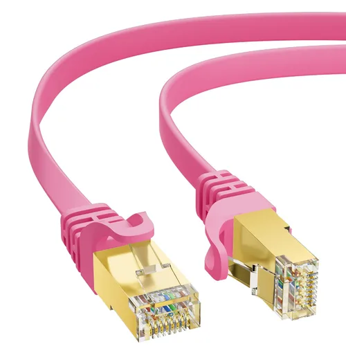 Vista 46 de Cable Ethernet Cat 7 de 0.6 pies, cable de Internet de alta velocidad de 10 Gbps, blindado SFTP, cobre puro OFC, cable de red LAN RJ45 CAT7