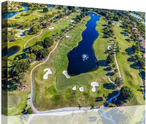 Vista 21 de chenchenArt Augusta - Arte de pared para campo de golf nacional Augusta, campo de golf de 12 hoyos, arte de pared para sala de estar, dormitorio