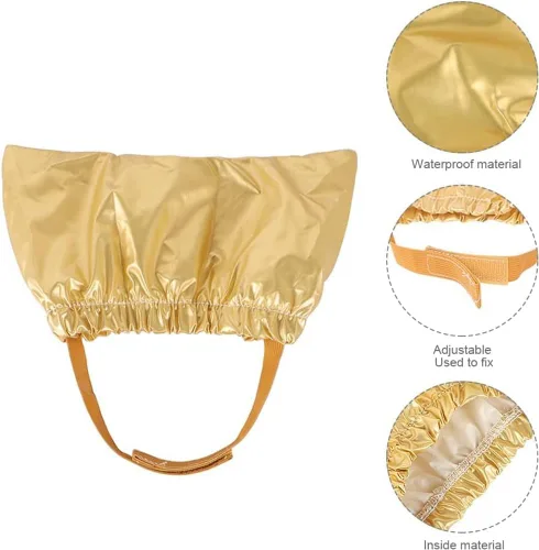 Vista 3 de Gorro de ducha para mascotas, impermeable, reutilizable, con correa ajustable, para gatos y perros, gorro de baño para gatos, perros, gatitos