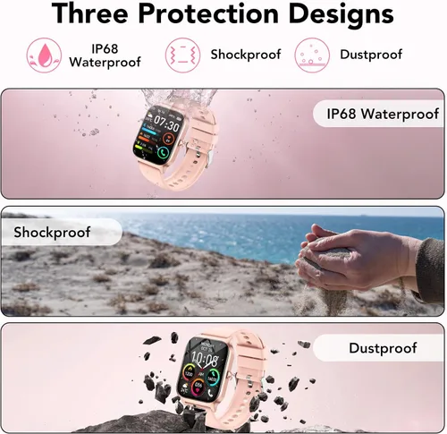 Vista 8 de CASCHO Relojes inteligentes para mujer, reloj inteligente HD de 1.85 pulgadas con más de 120 modos deportivos/frecuencia cardíaca/monitor de sueño