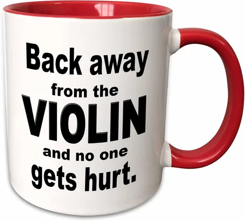 Vista 8 de 3dRose Back Away From The Violin And No One Gets Hurt - Taza negra de dos tonos, 11 onzas
