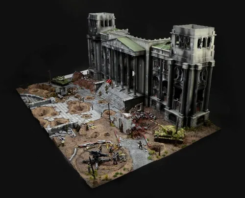 Vista 13 de Italeri 6195S Juego de batalla 1:72 1945 Fall of the Reichs, edificio, fabricación de modelos de soporte, manualidades, pasatiempos, pegado, kit